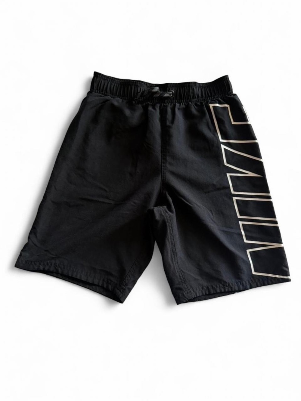 Nike Boys Black Swim Trunks Size L (11-13) Big Logo Liner Removed